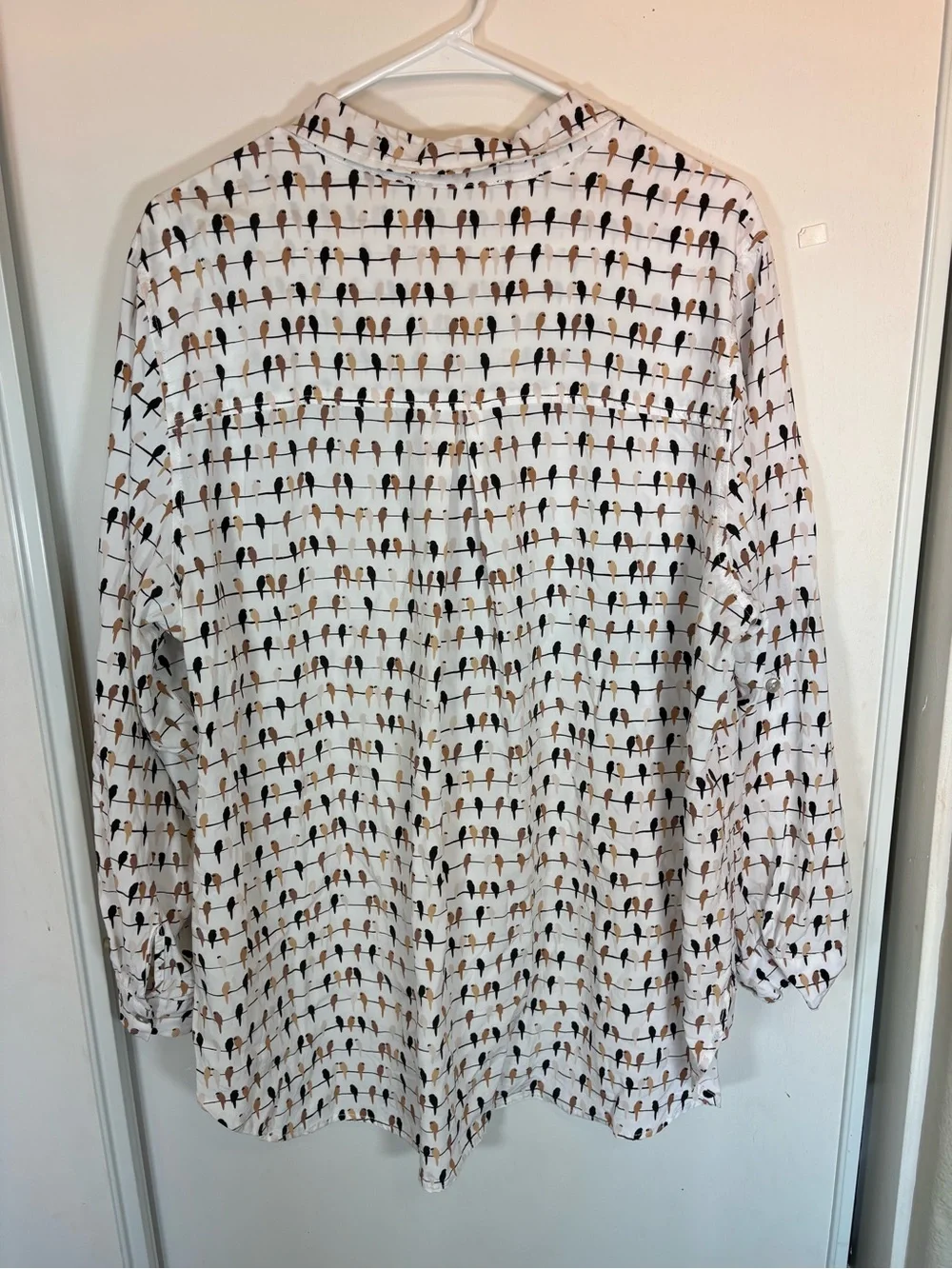 Anthropologie Jane & Delancey Bird On A Wire Shirt Size 2X Rayon Macaw Parrot - Picture 5 of 7